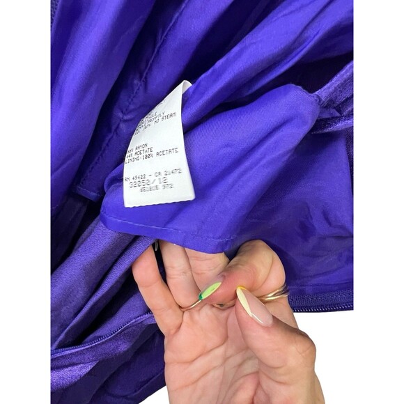 NWT Jessica McClintock Gunne Sax Satin Purple Diamond Princess Dress Size 13/14 - Picture 14 of 16